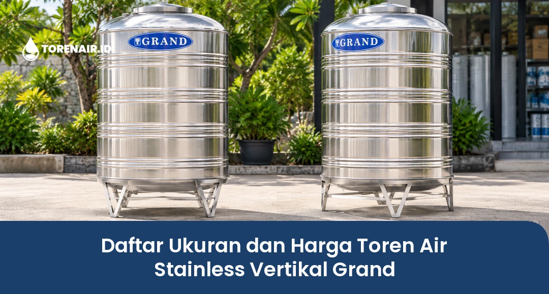 Daftar Ukuran dan Harga Toren Air Stainless Vertikal Grand